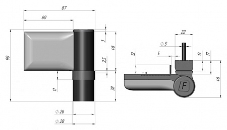 Петля для пластиковых дверей  ПД-S
